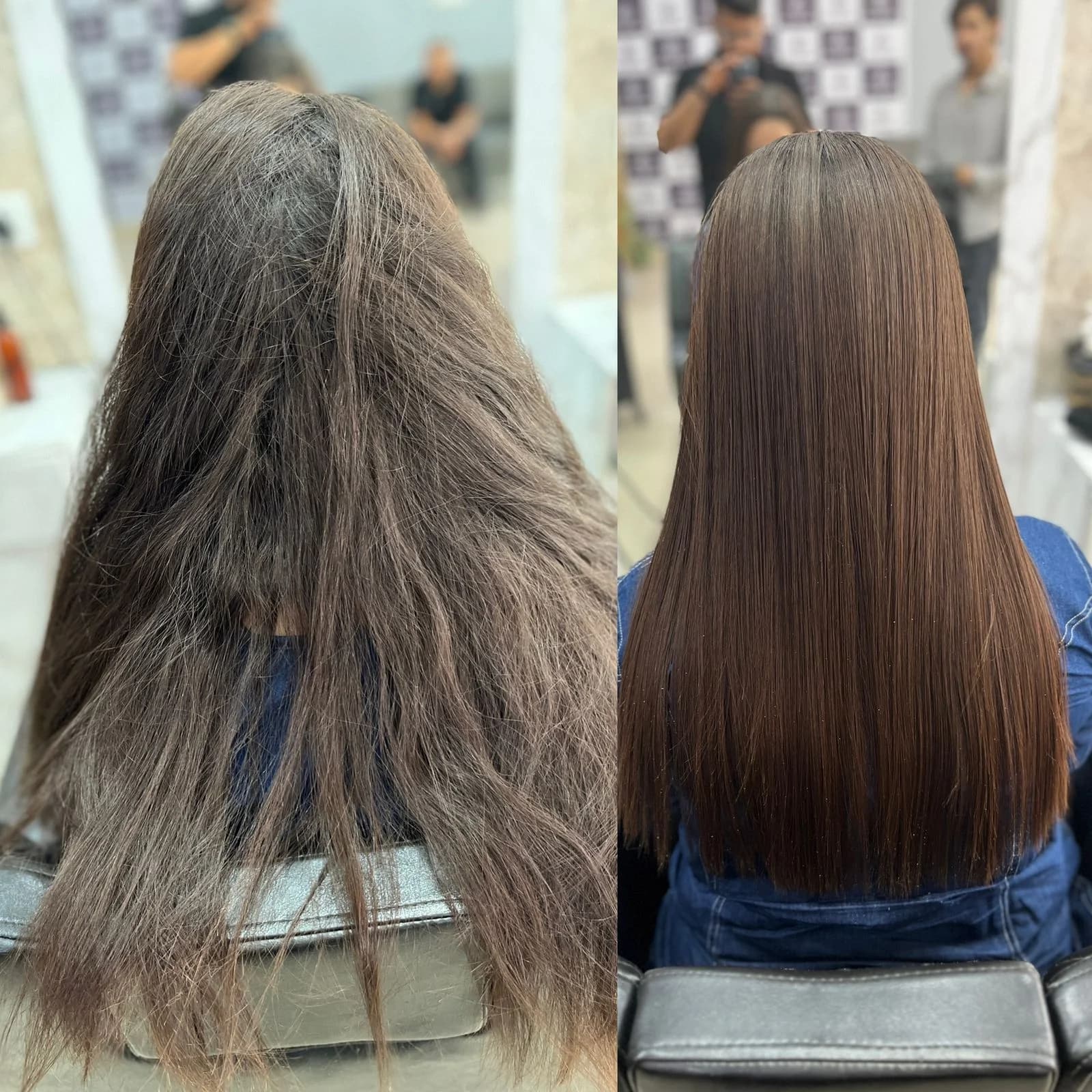 Before & after keratin transformation
