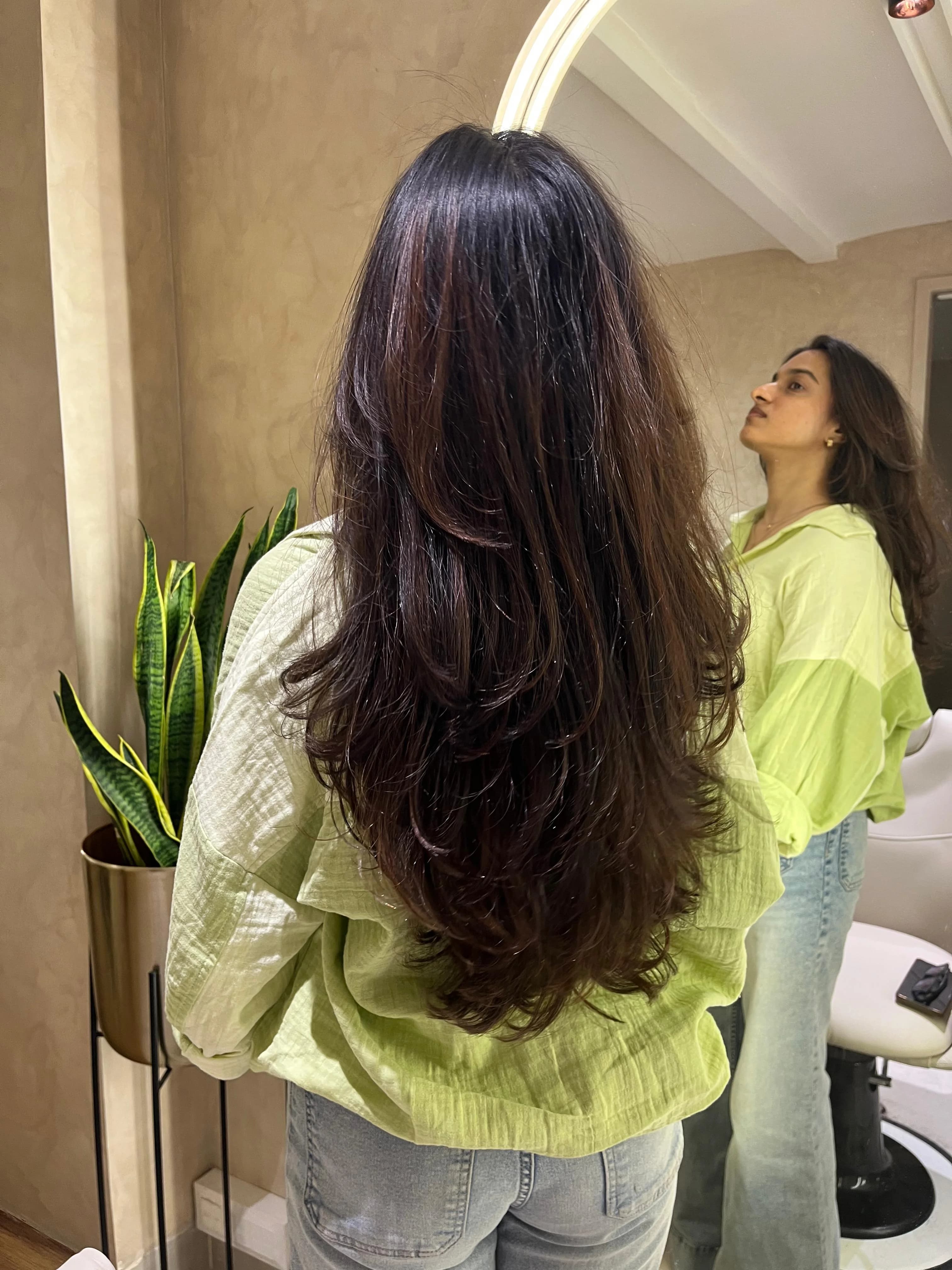 Long layered dark hair