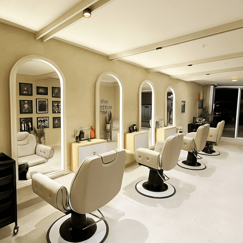 Articery salon styling chairs with mirrors